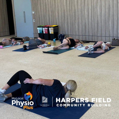 Harpers field community building harpers field wellbeing hub mat pilates mums and bubs mat pilates strength plus fitness exercise